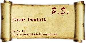 Patak Dominik névjegykártya